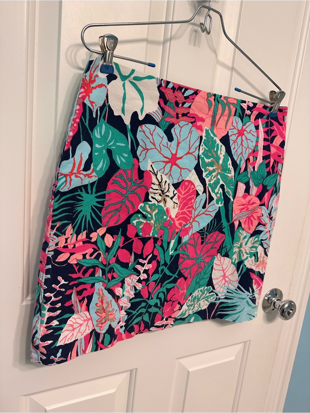 Talbots Tropical Floral Print Skirt bright multicolor palms